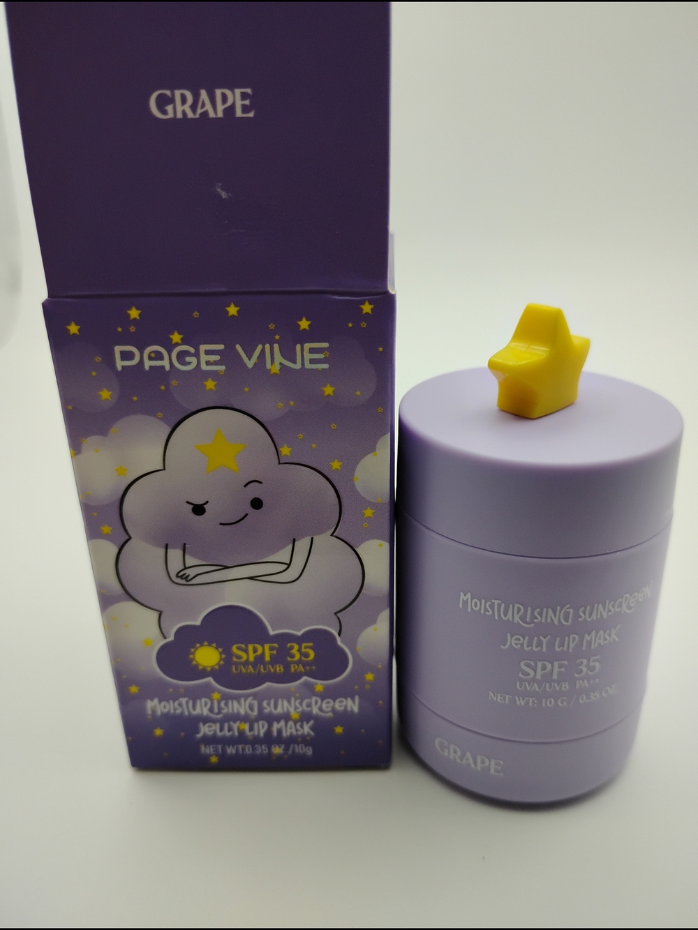 Grape Moisturising Sunscreen Jelly Lip Mask SPF 35 - Purple